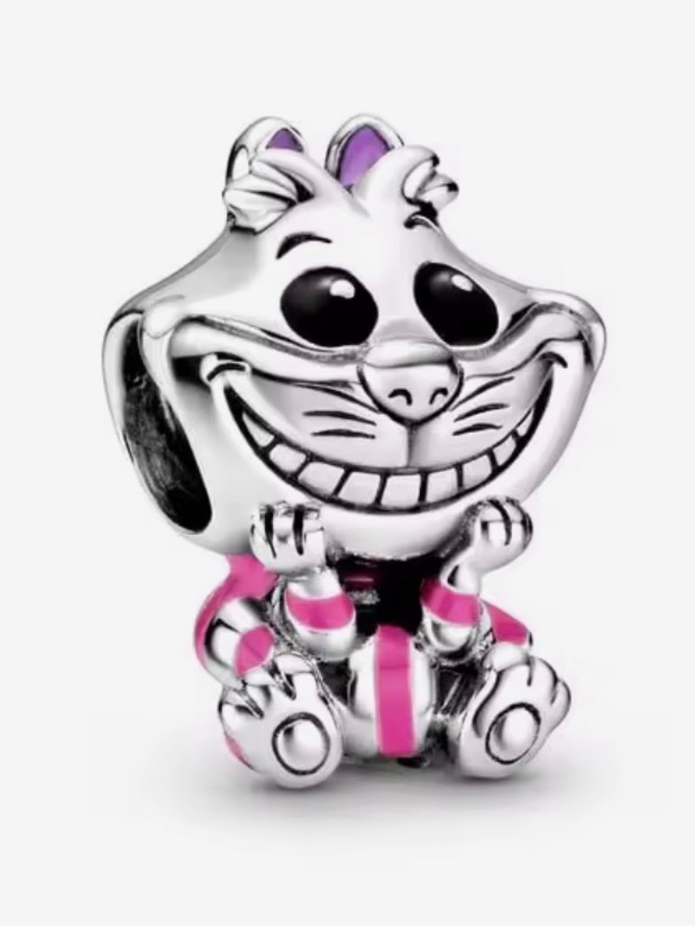 Silver & Pink Cheshire Cat Disney Charm